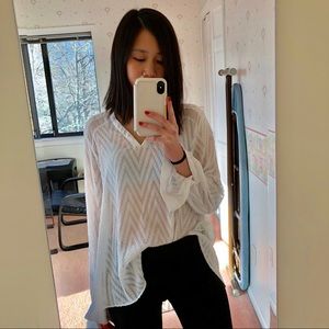 Ellen Tracy Chevron Blouse